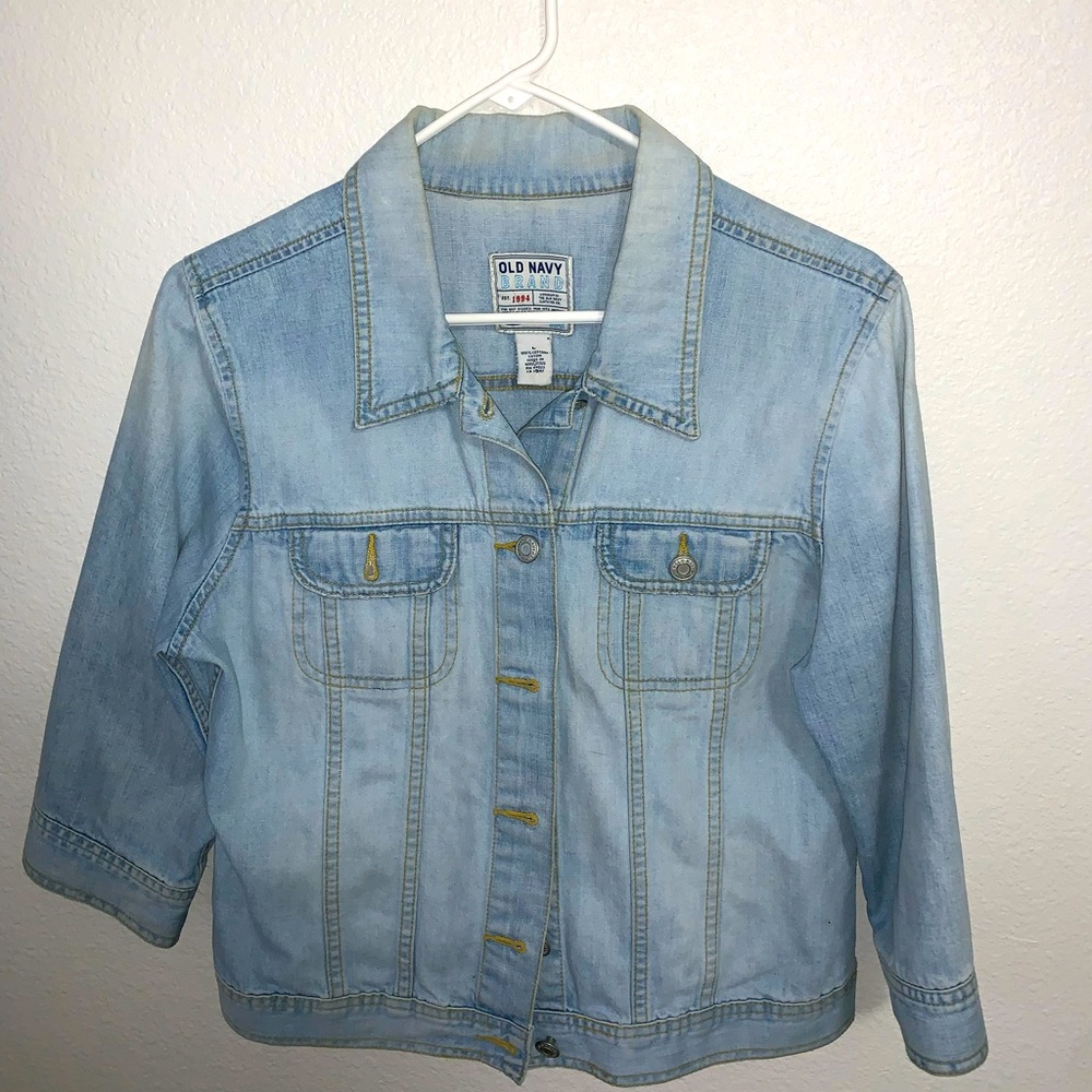 Old navy jean jacket with half sleeves